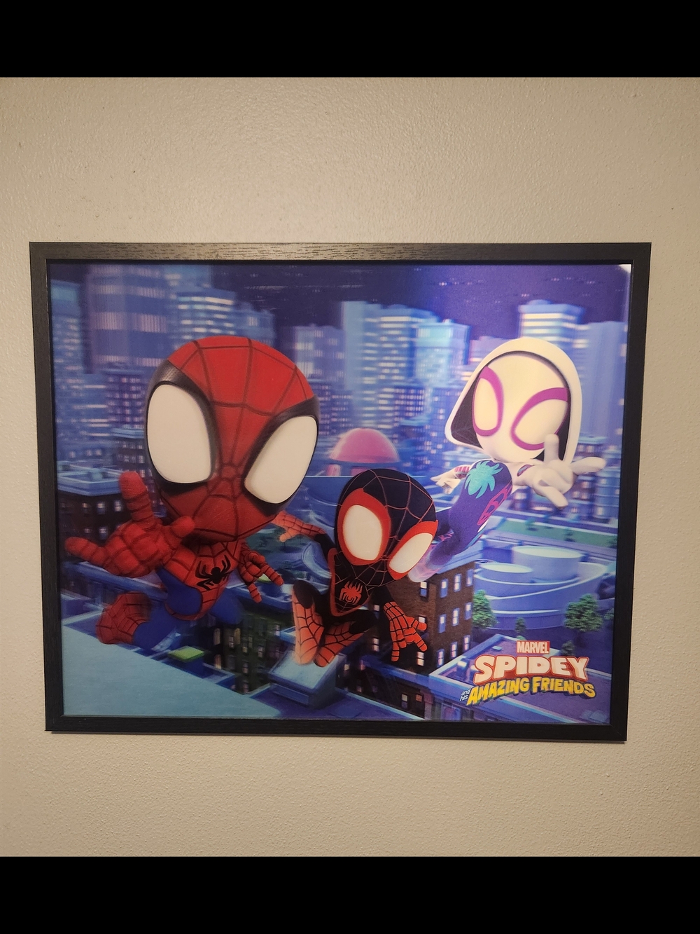 Marvel Spidey and His Amazing Friends Framed Poster - Red, Black, White- 3D
